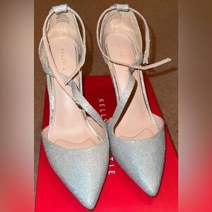 Kelly & Katie Glittering Silver Heels